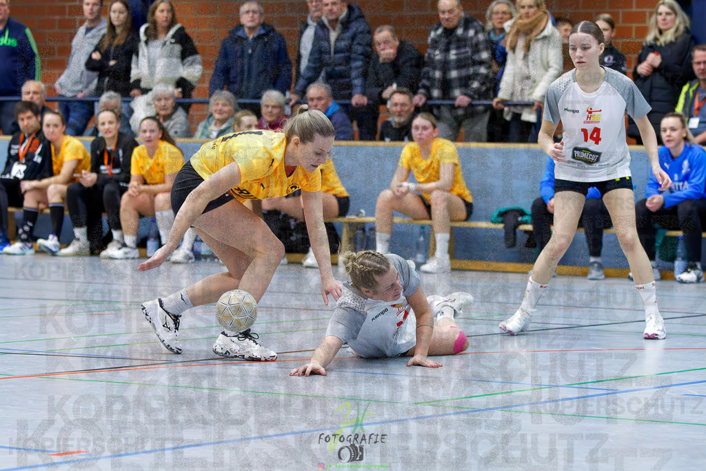 Frauen Oberliga Mitte (HHV); HSG Eibelshausen/Ewersbach - HSG Wettenberg II | Frauen Oberliga Mitte (HHV); HSG Eibelshausen/Ewersbach - HSG Wettenberg II am 13.12.2025 in Steinbrücken (Sporthalle am Hammerweiher)Photo © 2025 - Jörg Heinrich - Realisiert mit Pictrs.com