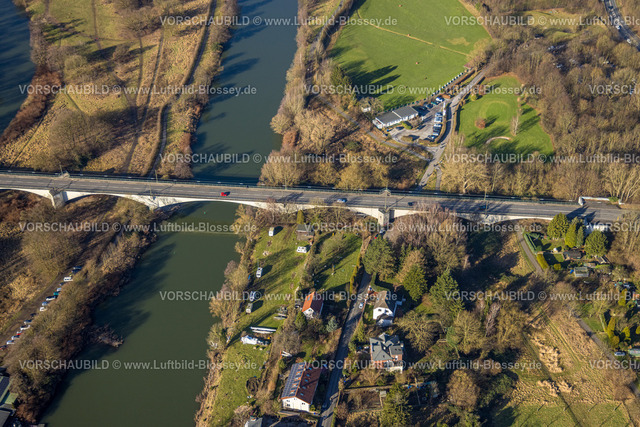 Witten240103056 | Luftbild, Ruhrbrücke Herbede über den Fluss Ruhr, Ostherbede, Witten, Ruhrgebiet, Nordrhein-Westfalen, Deutschland