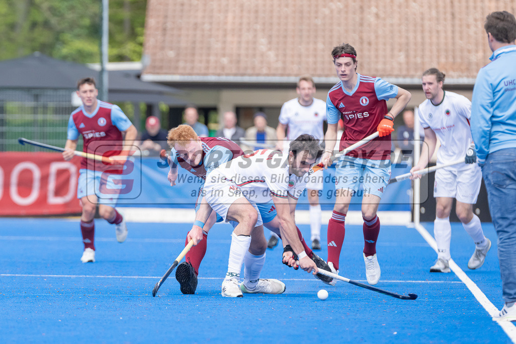 HK_20240414_100516 | 1. Bundesliga Hockey Herren Crefelder HTC - UHC Hamburg am 14.4.2024 CHTC, Krefeld , Bachmann Lucas Maximilian ( Crefelder HTC #15 ) , Schmid Henri ( UHC Hamburg #29 )