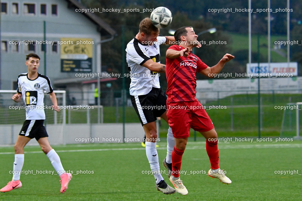 SV Spittal 1921 vs. SV St. Jakob  | #44 Miha Kostanjsek SV Spittal, #32 Marco Koller St.Jakob, SV Spittal 1921 vs. SV St. Jakob , SV Spittal 1921 vs. SV St. Jakob  am 20.09.2024 in Spittal an der Drau (Goldeck Stadion), Austria, (Photo by Bernd Stefan)