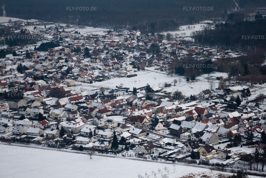 Luftbild: Ortsansicht im Ortsteil Schaidt in Wörth im Bundesland Rheinland-Pfalz in Deutschland. Foto: IMG_23632.jpg vom 16.01.2010 durch Werner Riehm/FLY-FOTO.de