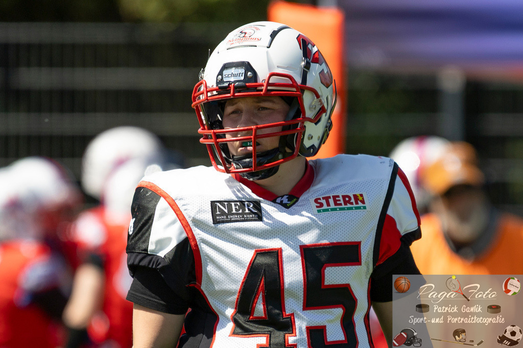 GFLW 1: German Football League Women 1: Rodgau Pioneers Ladies - Stuttgart Scorpions Sisters, 07.06.2026 | Nadja Kirchhofer (Stuttgart Scorpions Sisters #45), Freisteller, Portrait / Porträt, Rodgau Pioneers Ladies - Stuttgart Scorpions Sisters, Rodgau, Maingau-Energie-Stadion "Am Weichsee", 7.6.2026 - Realisiert mit Pictrs.com