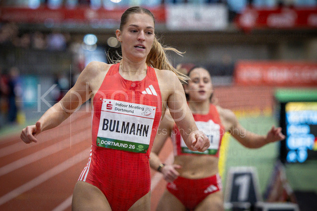 Indoor Meeting Dortmund, 08.02.2026 | DORTMUND, GERMANY - FEBRUARY 8: Luna Bulmahn (VfL Wolfsburg) during the 200m of the Indoor Meeting Dortmund at the Helmut-Koernig-Halle on February 8, 2026 in Dortmund, Germany. (Photo by Axel Kohring/Beautiful Sports Int.)