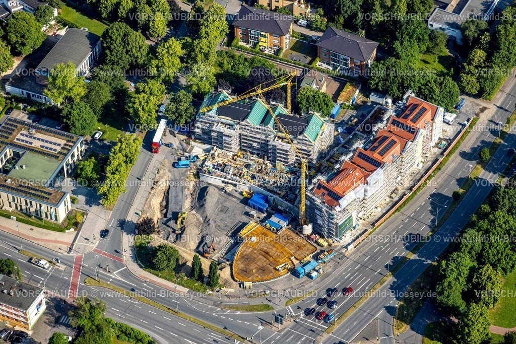Luenen250600014 | Luftbild, Quartier Lange Straße 100, Baustelle mit Neubau, Lünen, Ruhrgebiet, Nordrhein-Westfalen, Deutschland