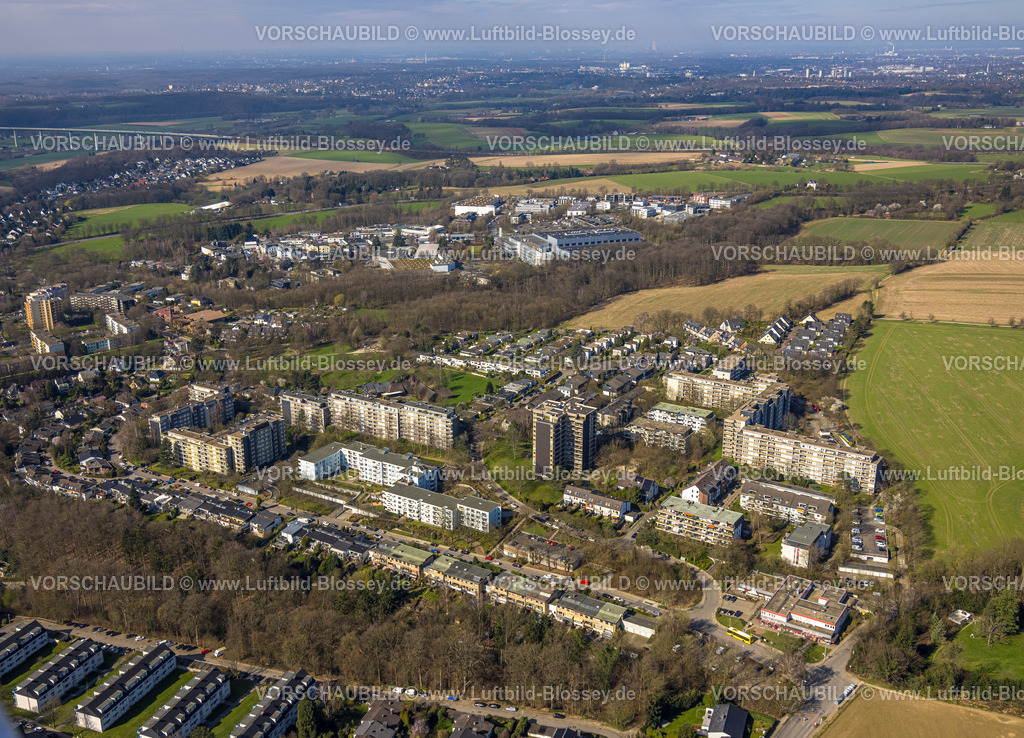 Essen240302413Kettwig | Luftbild, Hochhaus Wohnsiedlung zwischen Rheinstraße und Neckarstraße, Straßen mit Flussnamen, Kettwig, Essen, Ruhrgebiet, Nordrhein-Westfalen, Deutschland