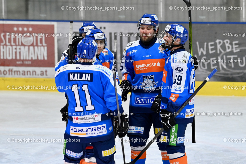 ESC SPARKASSE STEINDORF vs. EV ZELTWEG MURTAL LIONS | #11 Kalan Luka ESC Steindorf, Jubel ESC Steindorf Mannschaft, #69 Kreuzer Philipp ESC Steindorf, #21 Walder Patrik ESC Steindorf, #95 Gelfanov Ruslan ESC Steindorf, ESC SPARKASSE STEINDORF vs. EV ZELTWEG MURTAL LIONS, ESC SPARKASSE STEINDORF vs. EV ZELTWEG MURTAL LIONS am 27.12.2025 in Steindorf (Ossiachersee Halle), Austria, (Photo by Bernd Stefan)