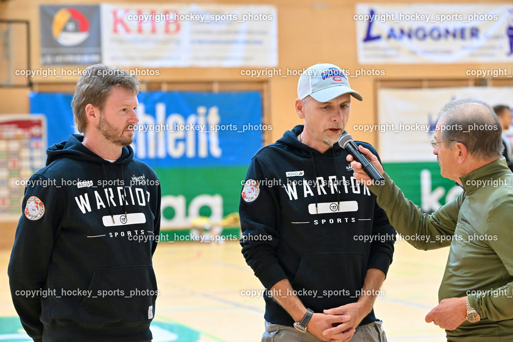 SC Ferlach vs. Bregenz Handball | Kopeinig Wolfgang Sektionsleiter ESV Ferlach, Obmann ESV Ferlach Christian Cozelenka, Ernst-Karl Koschutnig, SC Ferlach vs. Bregenz Handball, SC Ferlach vs. Bregenz Handball am 28.09.2024 in Ferlach (Ballspielhalle Ferlach), Austria, (Photo by Bernd Stefan)