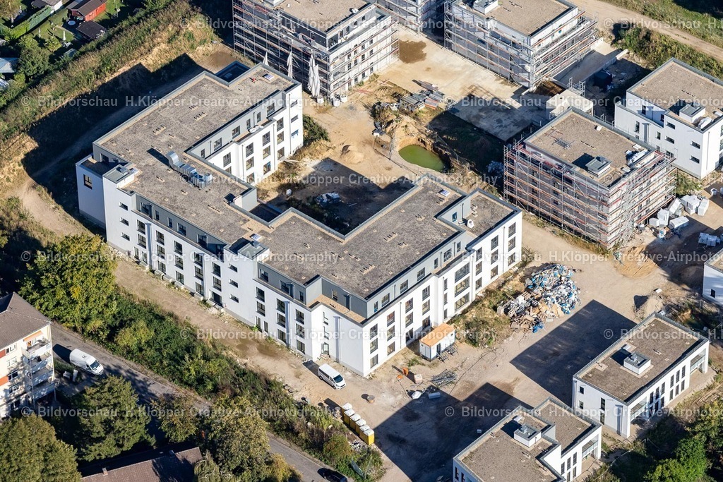 Lufbilder Alsdorf-5957 | Baustelle zur Lückenbebauung entlang der Mehrfamilienhaus- Wohnhaus- Siedlung an der Husemannstraße in Alsdorf Ortsteil Kellersberg - Realisiert mit Pictrs.com