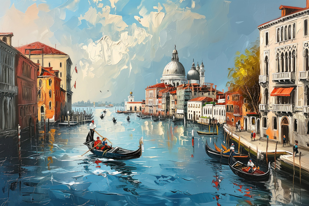 2401007 - Venedig wie gemalt | Venedig im Stil eines klassischen Gemäldes.