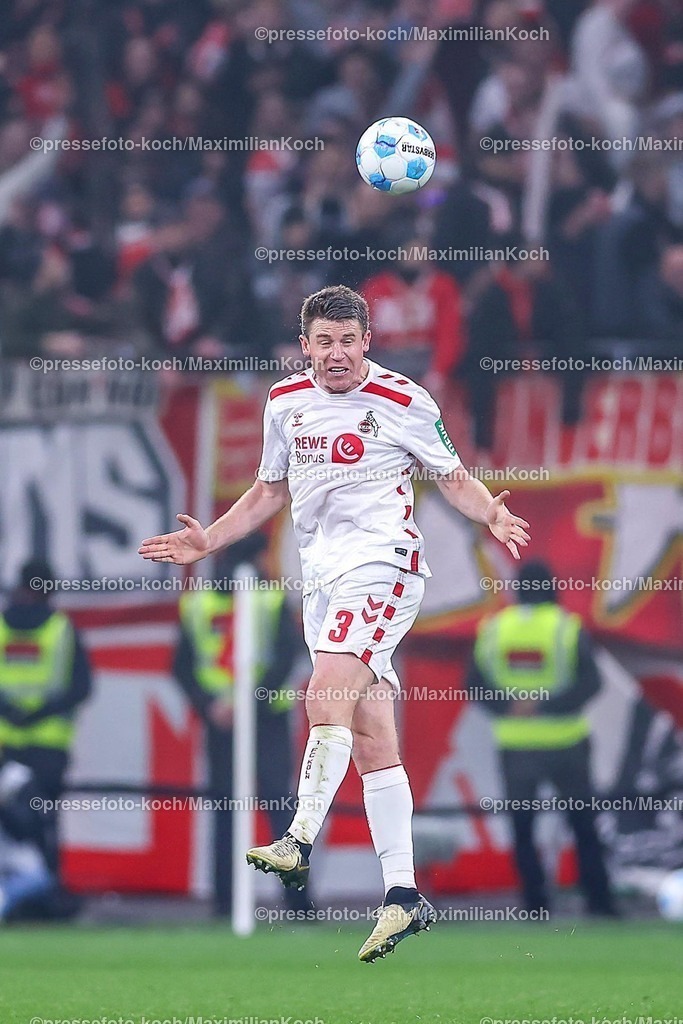 DFB05022502214 | 05.02.2025, Fußball, DFB-Pokal Viertelfinale, Bayer 04 Leverkusen - 1.FC Köln, BayArena, Saison 2024 2025: Dominique Heintz (FC Köln #3)DFB regulations prohibit any use of photographs as image sequences and or quasi-video.
