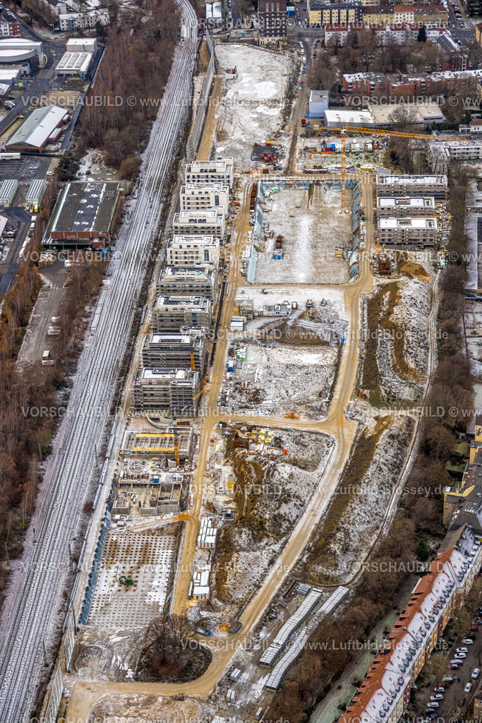 Dortmund221201569 | Luftbild, Baustelle Kronprinzenviertel für Neubau von Wohnungen, Am Wasserturm Südbahnhof, Kaiserbrunnen, Dortmund, Ruhrgebiet, Nordrhein-Westfalen, Deutschland