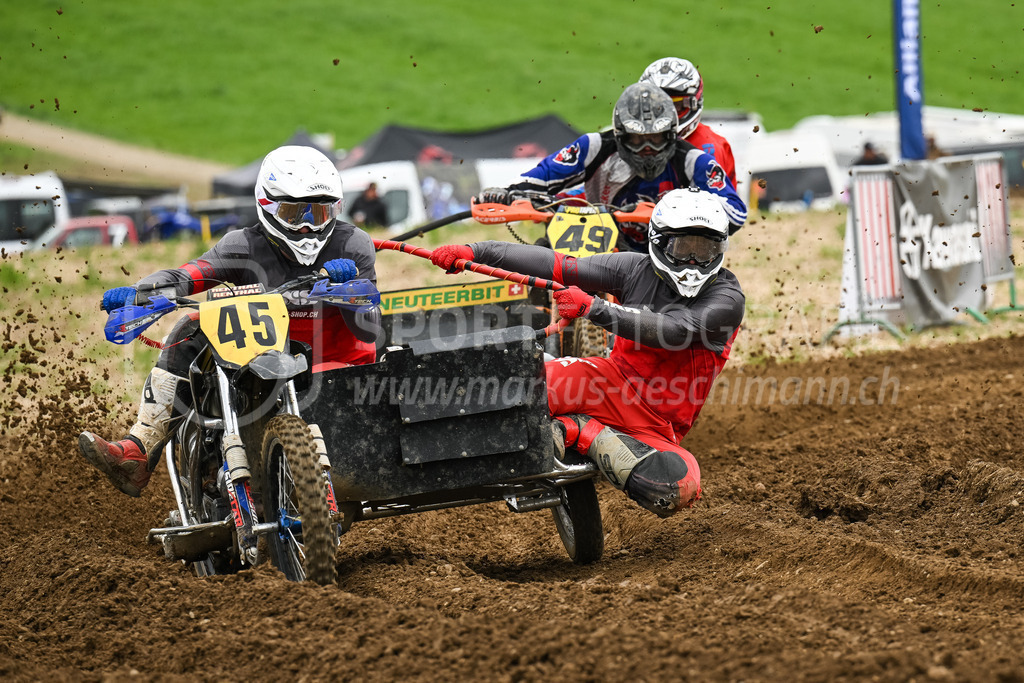 Motocross Schlatt bei Winterthur - 30. April 2023 | #45 Scherrer Yannick / Scherrer Severin aus Zwingen (CH) auf VMC Zabel in der Kategorie Seitenwagen am Motocross Schlatt bei Winterthur, 30. April 2023. 
Instagram: @mx_schlatt | @mc_wila | @sam_schweiz
Bild: Sportfotografie Markus Aeschimann | www.markus-aeschimann.ch - Realisiert mit Pictrs.com