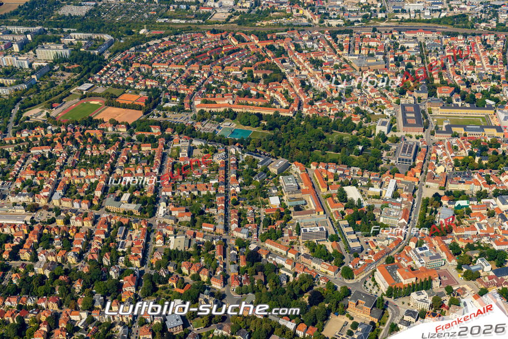 Übersichts Bild Weimar - Die Luftaufnahme wurde 2025 vom UL-Flugzeug heraus erstellt ( keine Drohnenaufnahme ) - Hochauflösende Luftaufnahme - für Wandbilder und großformatige Ausdrucke geeignet. Das besondere Geschenk!Hier alle&nbsp;Infos zur Lizenzierung der LuftaufnahmeWir fliegen auch dieses Jahr wieder in Ihre Region um Luftbilder zu erstellen.- Luftbild anfragen