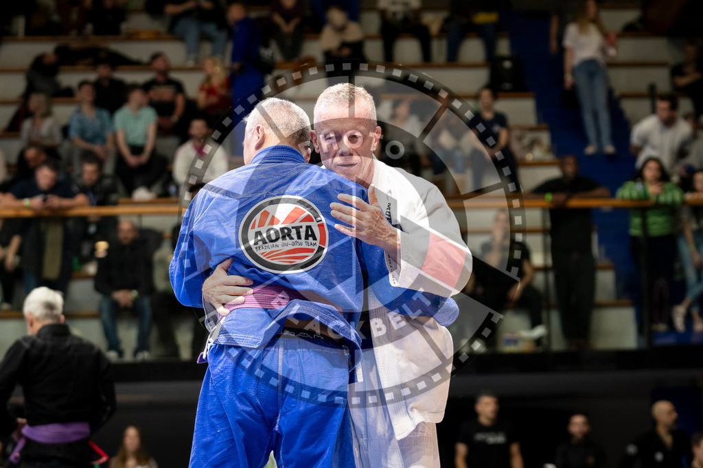 20240125PBB00944 | Fighters compete during the sixth day of the Brazilian Jiu-jitsu European Championship of the IBJJF in Paris, France, on January 25, 2024.