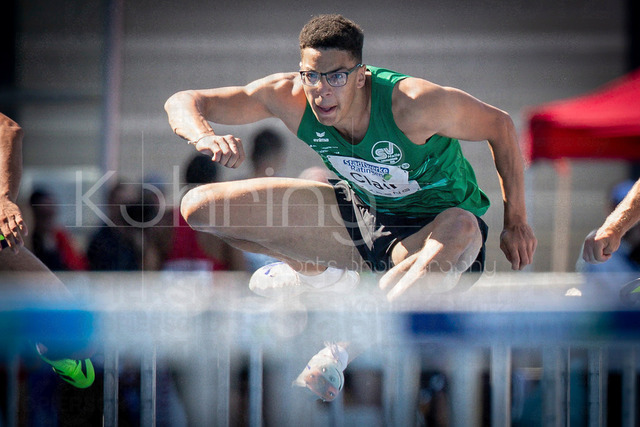Multisport Event; Ratingen, 28.06.2026 | RATINGEN, GERMANY - JUNE 28, 2026 : Leon-Joel Clair (GER / Germany) competing in the decathlon’s 11om hurdles during the Multisport Event at Stadion Ratingen on June 28, 2026 in Ratingen, Germany.