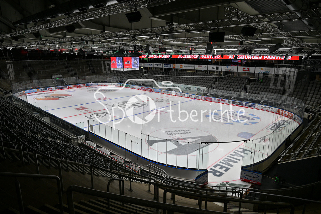 Augsburger Panther - Löwen Frankfurt | Das innere des Curt Frenzel Stadion vor der Partie gegen Frankfurt / Symbolbild / Stadion / Leer / DEL: Augsburger Panther - Löwen Frankfurt, Curt Frenzel Stadiom am 11.10.2024
