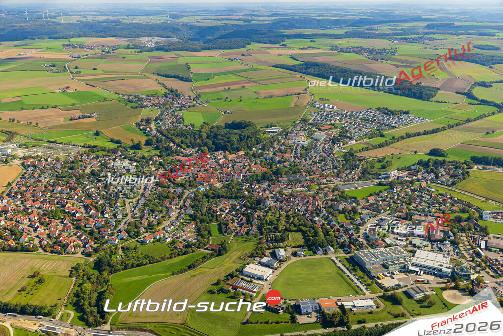 Luftaufnahme von Kupferzell - Die Luftaufnahme wurde 2025 vom UL-Flugzeug heraus erstellt ( keine Drohne ) - Hochauflösende Luftaufnahme - für professionelle Ausdrucke geeignet. Die Geschenkidee !Mit Lizenz und Bildrechte bestellbar