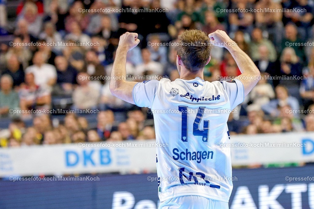 xSSCx19042601022 | 19.04.2026, xsscx, Handball, DHB-Pokal Lidl Final4, Spiel um Platz 3, TBV Lemgo-Lippe - SC Magdeburg, Saison 2025 / 2026 Herren, Lanxess Arena, Köln: Bobby Schagen (TBV Lemgo Lippe #14) jubelnd nach dem Treffer Photo: xSandraxScherningxPressefotoKochx
