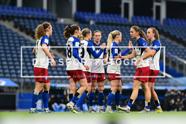 Fußball I Frauen I Saison 2025-2026 I Bundesliga I 10. Spieltag I Hamburger SV - 1. FC Nürnberg I 44808 | Symbol, Symbolfoto, Symbolbild, Sinnbild, Bildsymbol, Darstellung, Signum, Beispielbild, Musterbild, Referenzbild, Beispielfoto, Stockfoto, Archivaufnahme, Demonstrationsfoto, Vergleichsbild: Jubel, Begeisterung, Enthusiasmus, Euphorie, Freude, Glücksgefühl, Heiterkeit bei: Hamburger SV Frauen - Realisiert mit Pictrs.com