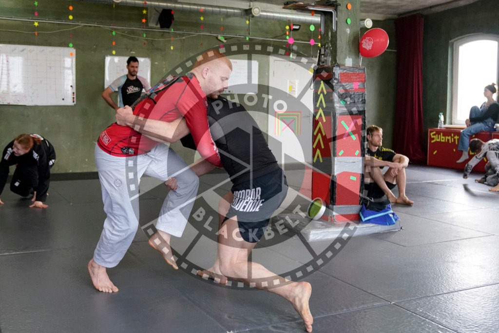 20240413PBB6671 | Fighters compete during the Grapplethon 24hours of rolling for a reason in Hamburg, Germany, on April 13, 2024.
