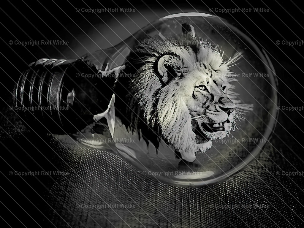 löwe glüh | Glühbirne Kunstvoll Dargestellt - Realisiert mit Pictrs.com