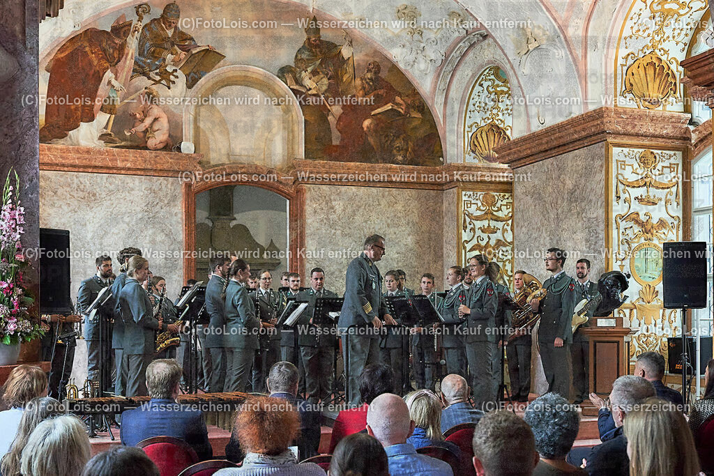 ALS1417_XXXIX-Chopin-Festival_Ausklang_Militaermusikkapelle | (C)FotoLois.com, Alois Spandl, XXXIX. internationales CHOPIN-Festival in der Kartause Gaming, AUSKLANG in der Barockbibliothek mit der Militärmusik Niederösterreich unter der Leitung von Militärkapellmeister Oberst Adolf Obendrauf, So 6. August 2023.