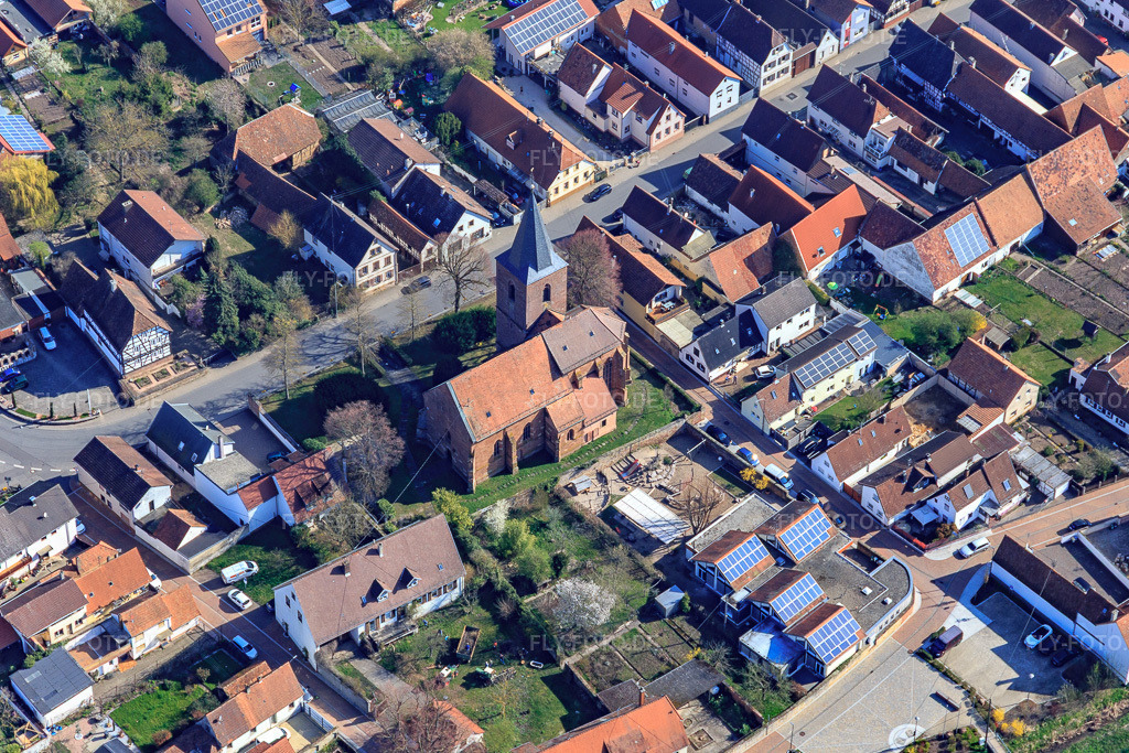 Luftbild: Simultankirche Rohrbach in Rohrbach im Bundesland Rheinland-Pfalz in Deutschland. Foto: IMG_113309.jpg vom 30.03.2019 durch Werner Riehm/FLY-FOTO.de