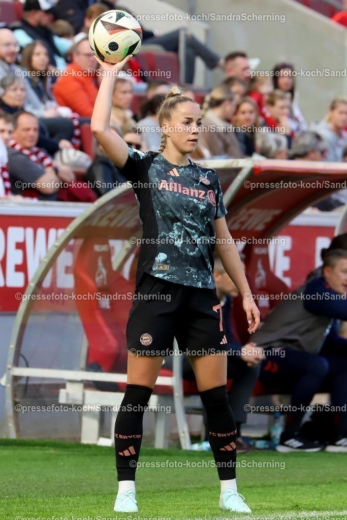 xSSC09032501008 | 09.03.2025, xsscx, Frauen Fußball, 1. FC Köln - FC Bayern München, 1. Fußball Bundesliga, 16. Spieltag, RheinEnergie-STADION, Saison 2024 2025: Giulia Gwinn (FC Bayern München 7) DFB regulations prohibit any use of photographs as image sequences and or quasi-video. Nordrhein-Westfalen Deutschland