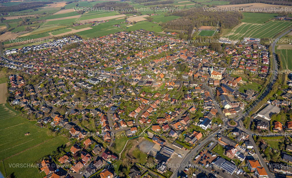 Nordkirchen250400851Suedkirchen | Luftbild, Wohngebiet Ortsansicht Südkirchen, Nordkirchen, Münsterland, Nordrhein-Westfalen, Deutschland