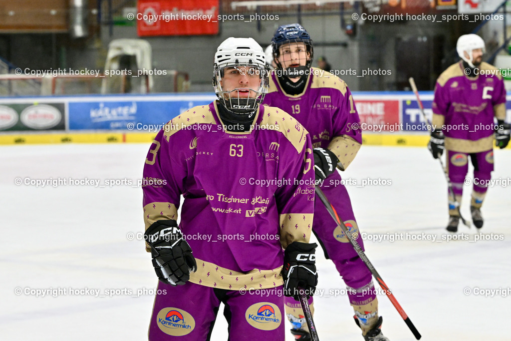 EC Kellerberg vs. EC Arnoldstein | #63 Smoliner Maximilian EC Kellerberg, #19 Andric Kilian EC Kellerberg, EC Kellerberg vs. EC Arnoldstein, EC Kellerberg vs. EC Arnoldstein am 27.01.2026 in Villach (Stadthalle Villach), Austria, (Photo by Bernd Stefan)