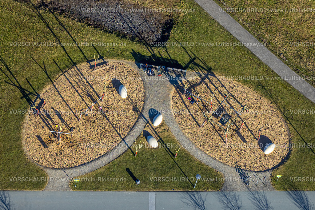 Dortmund240101026 | Luftbild, Spielplatz am am Kaiserberg, Phoenix See, Hörde, Dortmund, Ruhrgebiet, Nordrhein-Westfalen, Deutschland