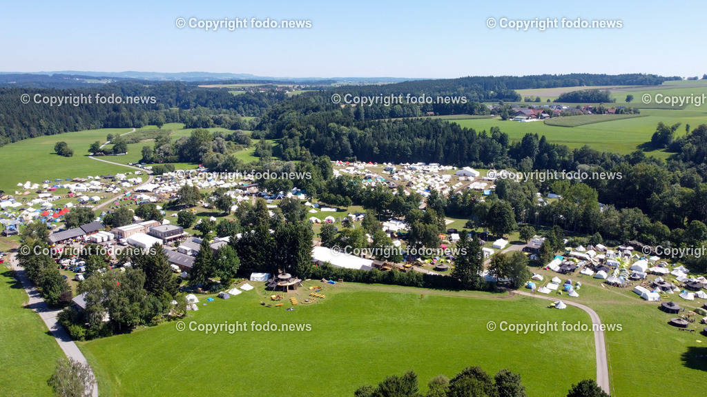 Scout Camp Austria_ 11.08.2023-58 | 11.08.2023, Berg am Attersee, AUT, Scout Camp Austria 2023, im Bild Scout Camp, Zeltstadt aus der Luft (Drohne)