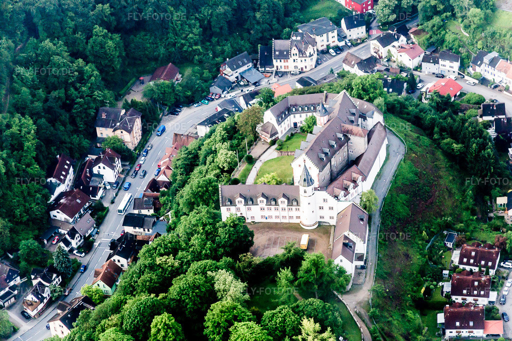 Luftbild: Schloßpark von Schloß Schönberg im Ortsteil Schönberg in Bensheim im Bundesland Hessen in Deutschland. Foto: IMG_089200.jpg vom 25.05.2016 durch Werner Riehm/FLY-FOTO.de