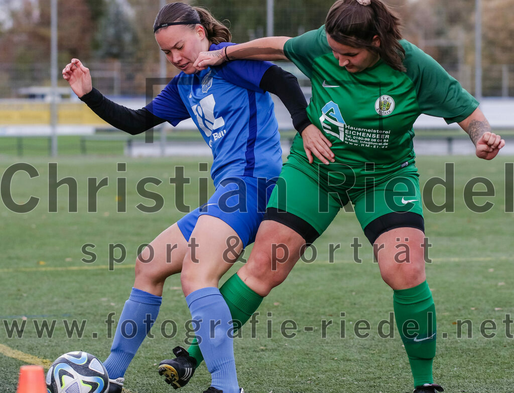 2023-11-19_040_FC_Langengeisling_gegen_FC_Forstern_II | Erding, Deutschland, 19.11.2023:
Fußball, Bezirksoberliga 2023 / 2024, 12. Spieltag, FC Langengeisling gegen FC Forstern II, Endergebnis: 3:0

Lisa Mayer (FC Langengeisling, #6), Laura Schuhbauer (FC Forstern, #24)

Foto: Christian Riedel / fotografie-riedel.net