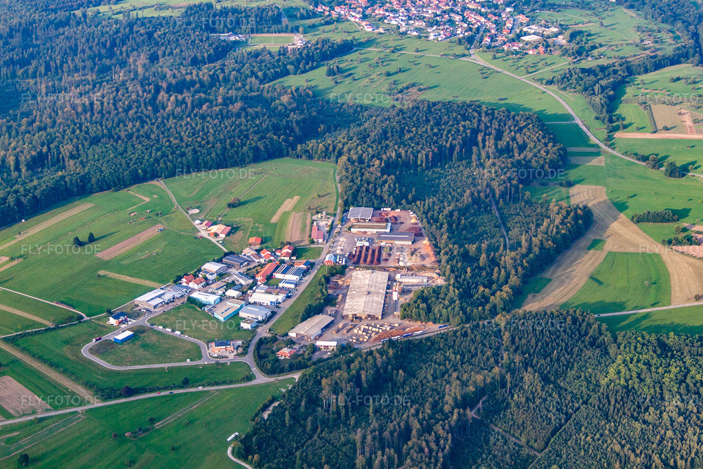 Luftbild: Industriegebiet im Ortsteil Pfaffenrot in Marxzell im Bundesland Baden-Württemberg in Deutschland. Foto: IMG_53168.jpg vom 09.09.2012 durch Werner Riehm/FLY-FOTO.de