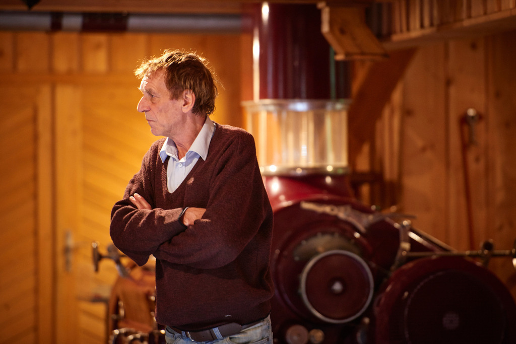 Museumsleiter Bernd Amann | Hohenems, Austria - July 25, 2017: Stoffels Saege-Muehle-Museum; Museumsleiter Bernd Amann im Muehlen Museum. - Realisiert mit Pictrs.com