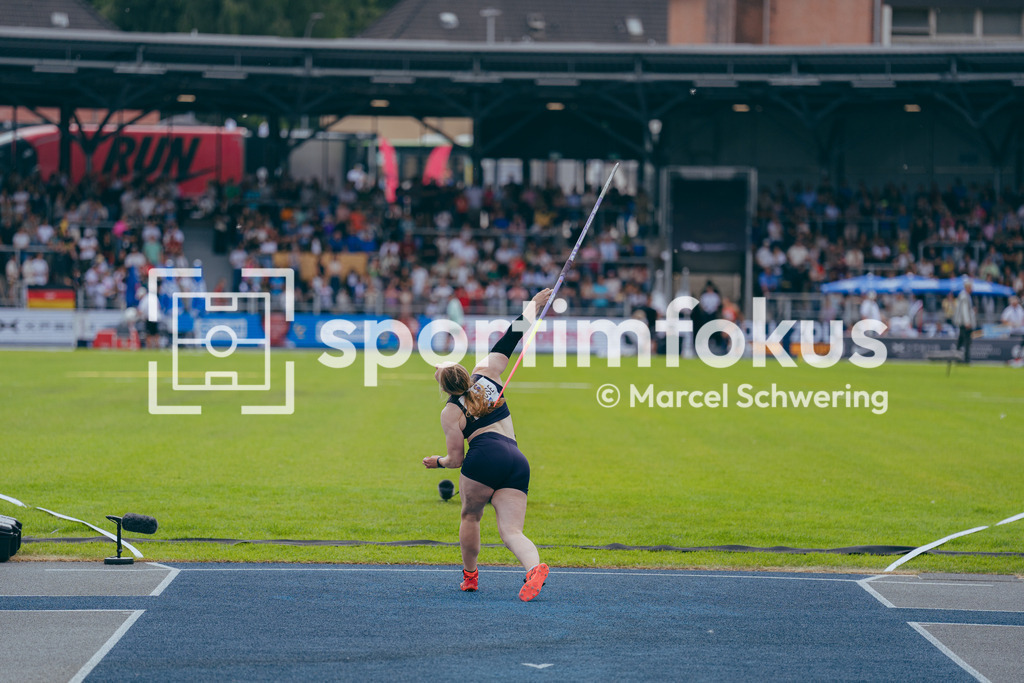 Deutsche Meisterschaften der Frauen und Männer 2026 | Victoria Krause, Düsseldorf Athletics, Speerwurf, Deutsche Meisterschaften der Frauen und Männer 2026, Lohrheidestadion Bochum-Wattenscheid, 26.07.2026. Foto: Marcel Schwering / sportimfokus - Realisiert mit Pictrs.com