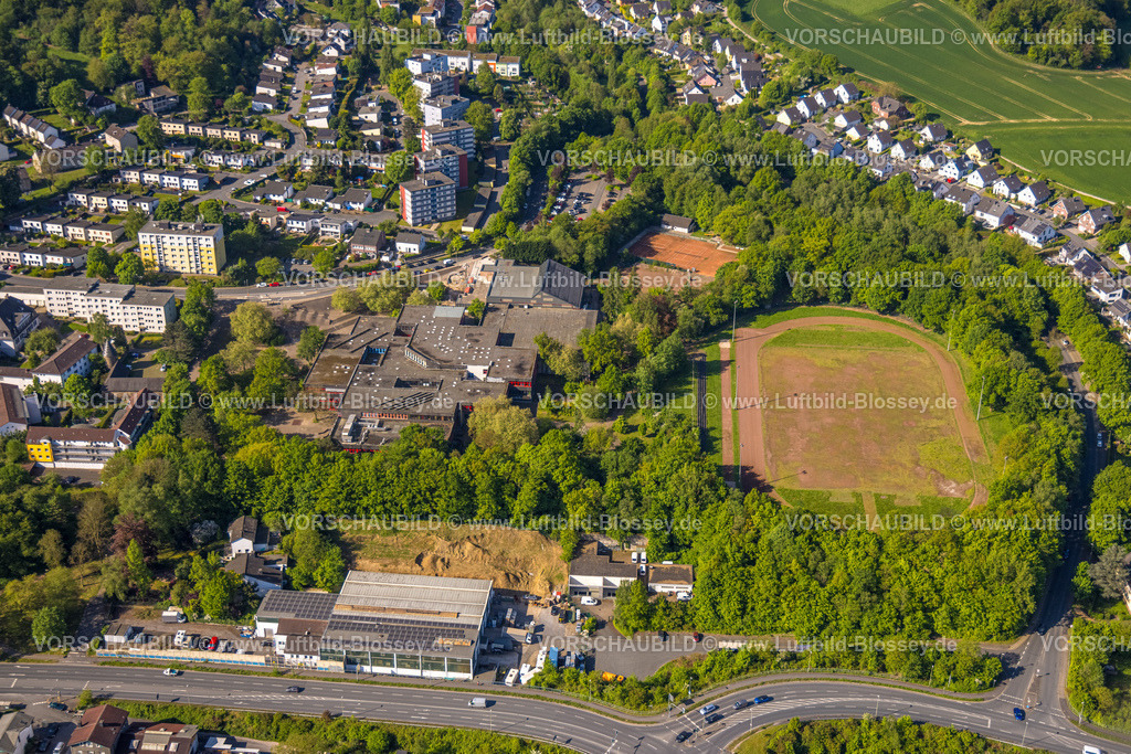 Wetter240503568 | Luftbild, Hallenbad Oberwengern, Geschwister-Scholl-Gymnasium, Sportanlage TuS Wengern 1879 e.V. Sportplatz, Volmarstein, Wetter, Ruhrgebiet, Nordrhein-Westfalen, Deutschland