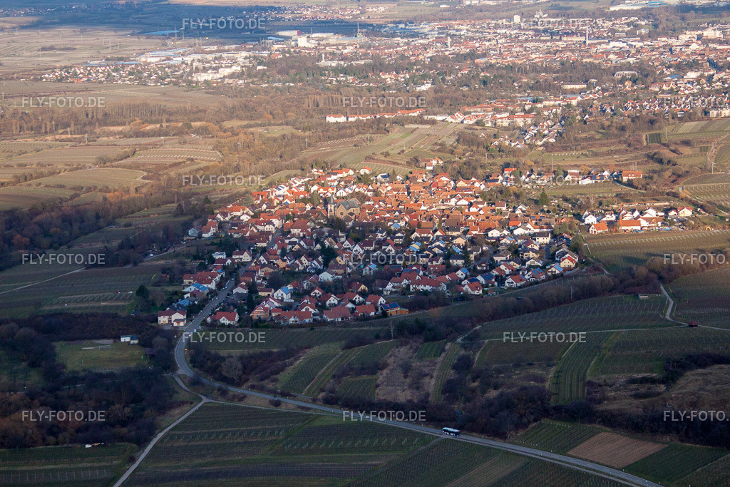Ortsansicht | Luftbild: Ortsansicht im Ortsteil Arzheim in Landau im Bundesland Rheinland-Pfalz in Deutschland. Foto: IMG_62183.jpg vom 23.02.2014 durch Werner Riehm/FLY-FOTO.de - Realisiert mit Pictrs.com