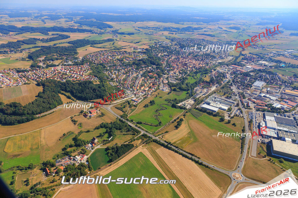 Luftbild von  Feuchtwangen - Luftaufnahme wurde 2016 von https://frankenair.de mittels Flugzeug (keine Drohne) erstellt - die Geschenkidee