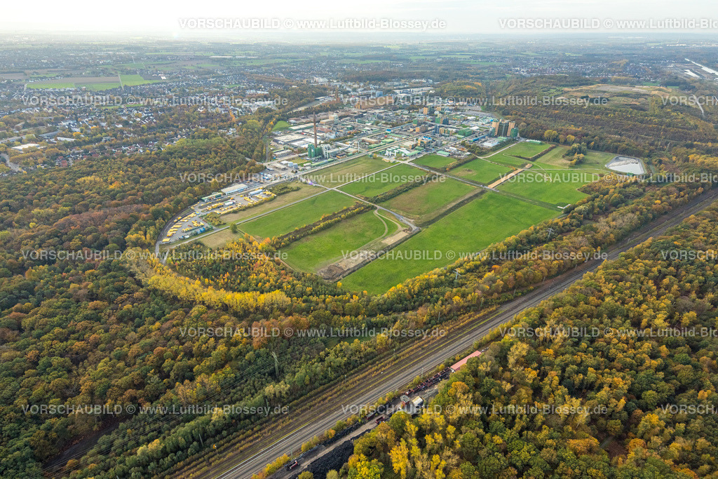 Bergkamen221013127 | Luftbild, Bayer AG, Chemiewerk, Herbstwald, Bergkamen, Ruhrgebiet, Nordrhein-Westfalen, Deutschland