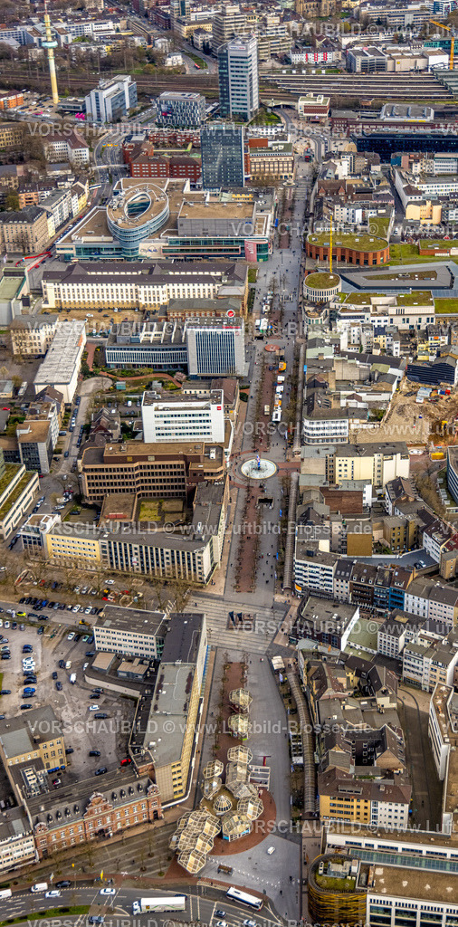 Duisburg230301788 | Luftbild, City mit Königstraße vom Kuhtor bis Mercator One am Hbf, Blick zum Hauptbahnhof, Altstadt, Duisburg, Ruhrgebiet, Nordrhein-Westfalen, Deutschland