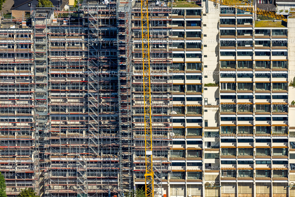 Dortmund240803869 | Luftbild, Hannibal II Wohnblock, Baugerüst für Renovierung und Sanierung, Vogelpothsweg, Dorstfeld, Dortmund, Ruhrgebiet, Nordrhein-Westfalen, Deutschland