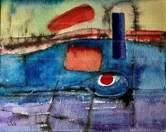 Zufall I | "Zufall I", Aquarell über Sepiatusche auf 600 g Hahnemühle-Bütten , 28x35 cm - Realisiert mit Pictrs.com
