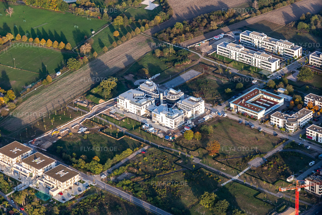 Luftbild: LTC - Linder Technologie Campus mit Weum GmbH, Systec&Services sowie Systec&Solutions in der Wilhelm-Schickard-Straße im Technologiepark Karlsruhe im Ortsteil Rintheim in Karlsruhe im Bundesland Baden-Württemberg in Deutschland. Foto: IMG_123427.jpg vom 19.10.2020 durch Werner Riehm/FLY-FOTO.de