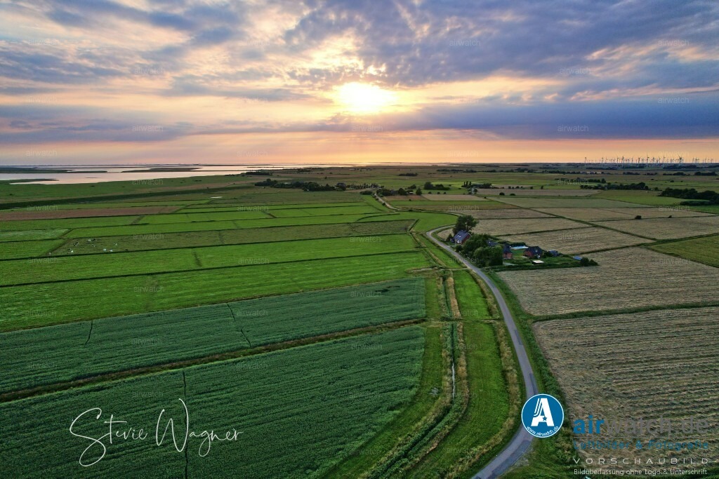Luftbilder Hattstedtermarsch | Luftbilder, Nordsee, Nordfriesland, Hattstedtermarsch, Sterdebüll, Deichweg, Speckiweg, Seedeichgraben