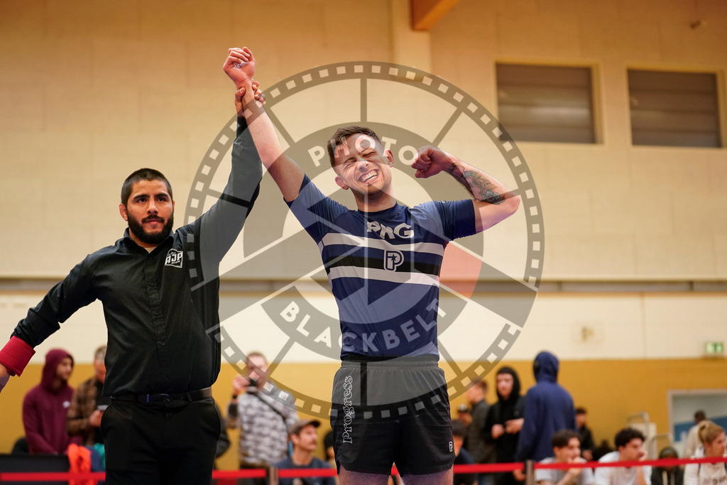 20240203PBB09460 | Fighters compete during the Brazilian Jiu-Jitsu Championship of the AJP Tour in Maintal by Frankfurt am Main, Germany, on February 2, 2024.