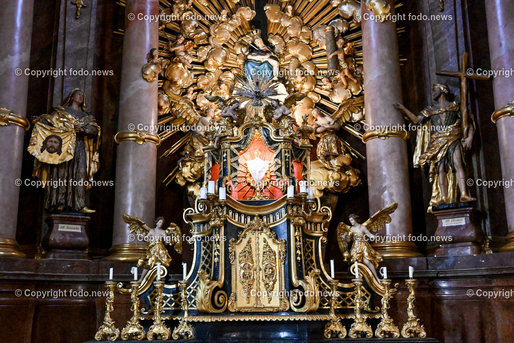 Pöstlingberg_ Pöstlingbergkirche_ Wallfahrtsbasilika_ Wahrzeichen_ Linz_ 03.04.2023-5 | 03.04.2023, Pöstlingberg, AUT, Pöstlingberg, Pöstlingbergkirche, Wallfahrtsbasilika, Wahrzeichen, Linz, im Bild Altar
