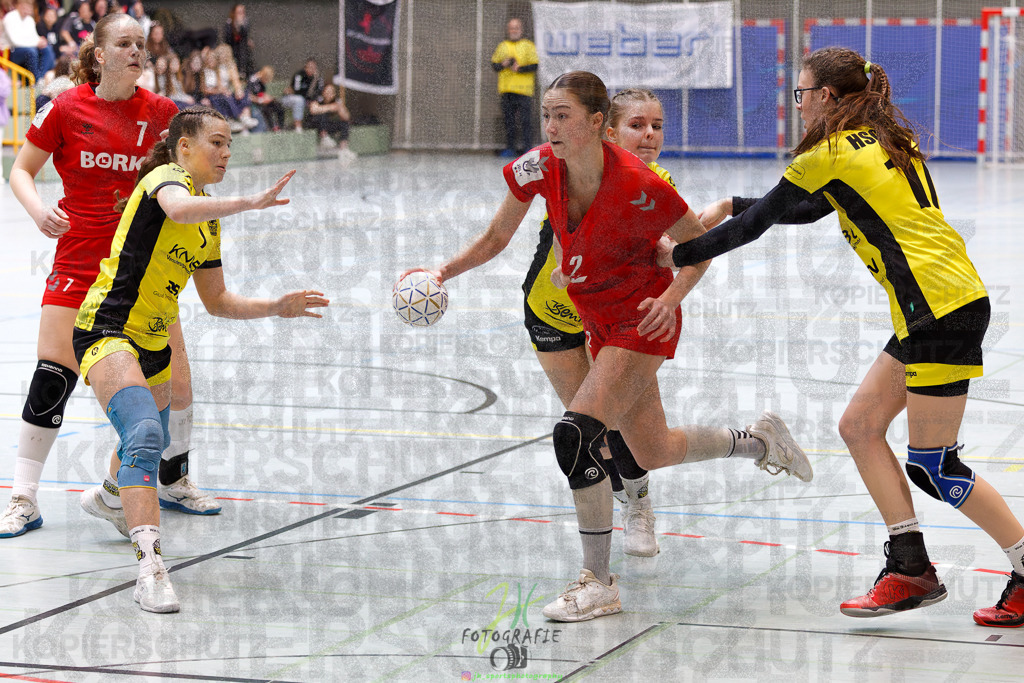 Hessenmeisterschaft wJC - Finale; HSG Kleenheim - HSG Weiterstadt/ Braunsh.Worf. | Hessenmeisterschaft wJC - Finale; HSG Kleenheim - HSG Weiterstadt/ Braunsh.Worf. am 22.03.2025 in Biedenkopf (Sporthalle Lahntalschule)Photo © 2025 - Jörg Heinrich - Realisiert mit Pictrs.com