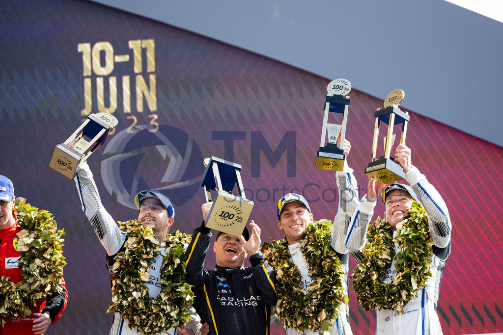 Trainproduction-20230611-0181 | LE MANS,FRANCE,11.Jun.23 - MOTORSPORTS - WEC, FIA World Endurance Championships, 24 Hours of Le Mans, Circuit de la Sarthe, race. Image shows Sebastien Bourdais (FRA), Renger Van der Zande (NED) and Scott Dixon (NZL/Cadillac Racing). Photo: Trainproduction / Matthias Trinkl